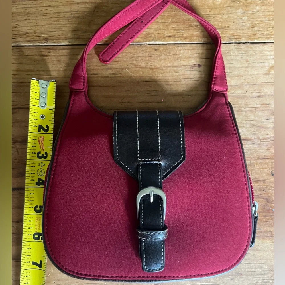 Liz Claiborne crazy horse brown and red wallet‎ crossbody.